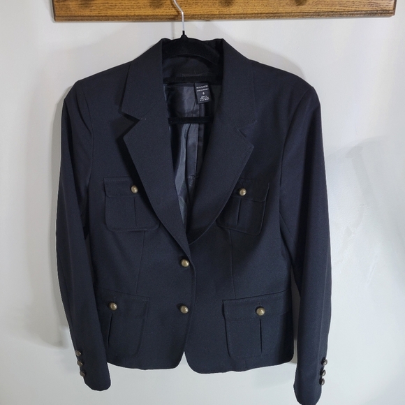 New York & Company Jackets & Blazers - New York & Co. Women's Black 2 Button 4 Front Flap Pocket Blazer Jackets, Size 8